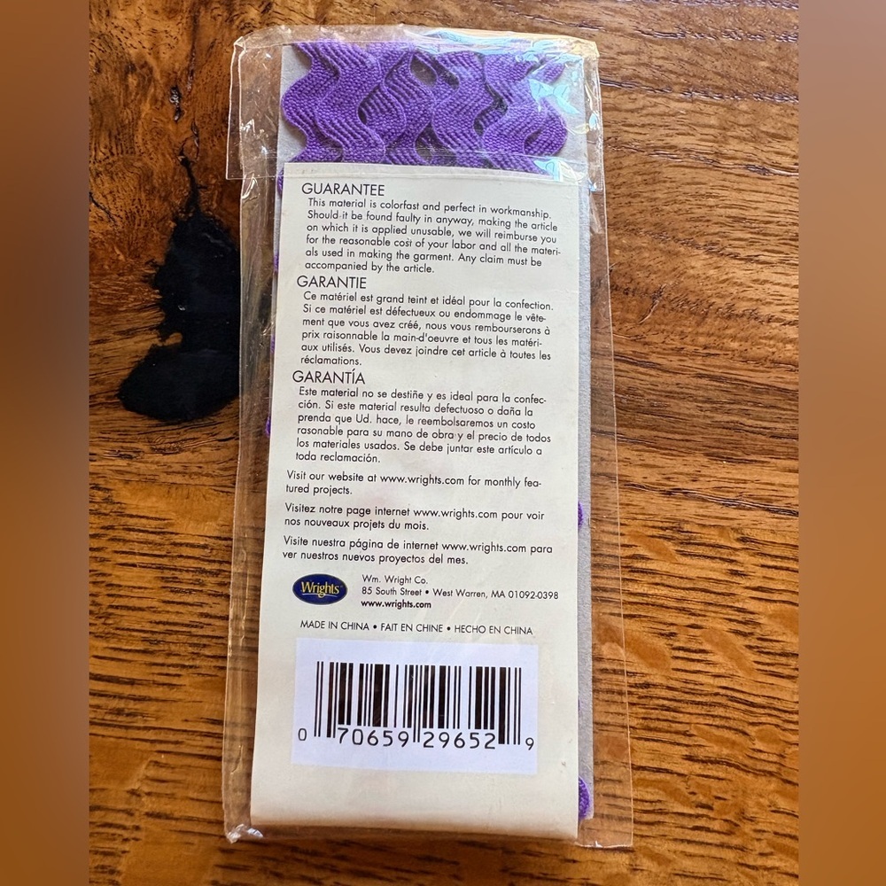 4 packs Wrights Medium Rick Rack in Leaf Green and purple- 2.5 yd increments - Picture 7 of 10